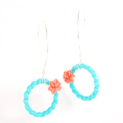 Coral Lily Wreath earrings